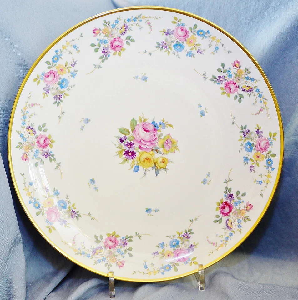 Grand Plat Thomas Ivory, Fleurs, Or, 1939-52, 32 Cm - Photo 1/4