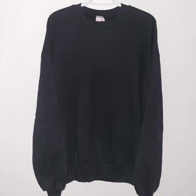 Vintage 90’s Jerzees Blank Sweatshirt Men’s Side XL Made in USA Black - Image 1 of 4