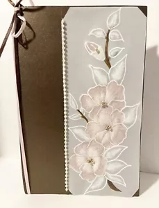 Tarjetas de felicitación artesanales, flores en relieve, papel pergamino pintado a mano - Imagen 1 de 2