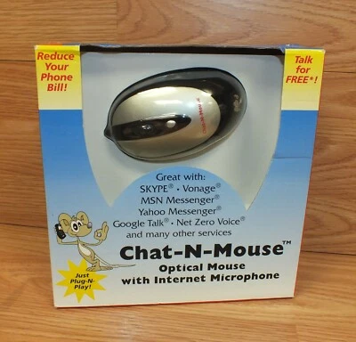 Vintage Serefex Chat-N-Mouse Optical Mouse With Internet Microphone **NEW**  - Image 1 of 4