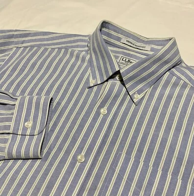 Vintage LL Bean Long Sleeve Shirt Mens L 16.5/33 Button Striped - Image 1 of 4