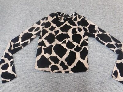 Topshop Mujer Blusa Top 2 Animal Print Negro Foto 1 de 4