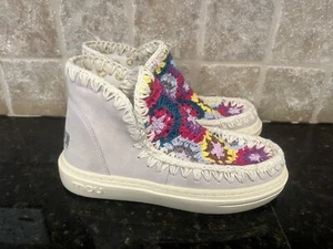 MOU Crochet Crush Ankle Boots - Chalk Multi size 38 New With Tags - Picture 1 of 6