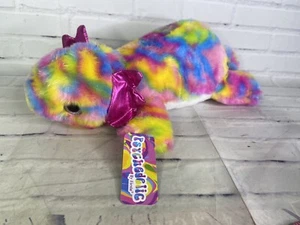 Fiesta Psychedelic Axolotl Multicolor Tie Dye Stuffed Plush Toy Pink Blue Yellow - Picture 1 of 9