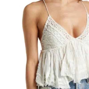 Free People FP One Carrie Top Size Large Eyelet Embroidered Smocked Tiered Cami - Picture 1 of 10
