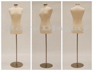 HIGH QUALITY! Size 6-8 Female Mannequin Dress Form #F6/8W+BS-04 Metal Base - Picture 1 of 4