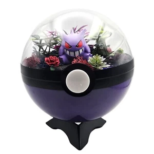 Pokemon Gengar Cristal Terrario Madera Embrujada Púrpura Poke Ball Hecho a Mano - Imagen 1 de 5
