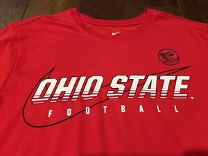 Nike Ohio State Buckeyes Football Dri-fit T Shirt Mens Size M Medium Red - Picture 1 of 8