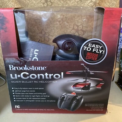 Brookstone u-Control Silver Bullet RC Helicopter Box Has Been Opened Not Used - Image 1 of 4