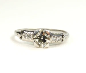 Antique Art Deco Cushion Diamond Engagement Ring Platinum Sz 6.5 UK-M1/2 EGL USA - Picture 1 of 14