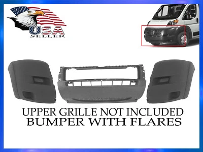 Cubierta de parachoques delantero con llamaradas laterales para Ram Promaster 1500-3500 2014-2018 Foto 1 de 4