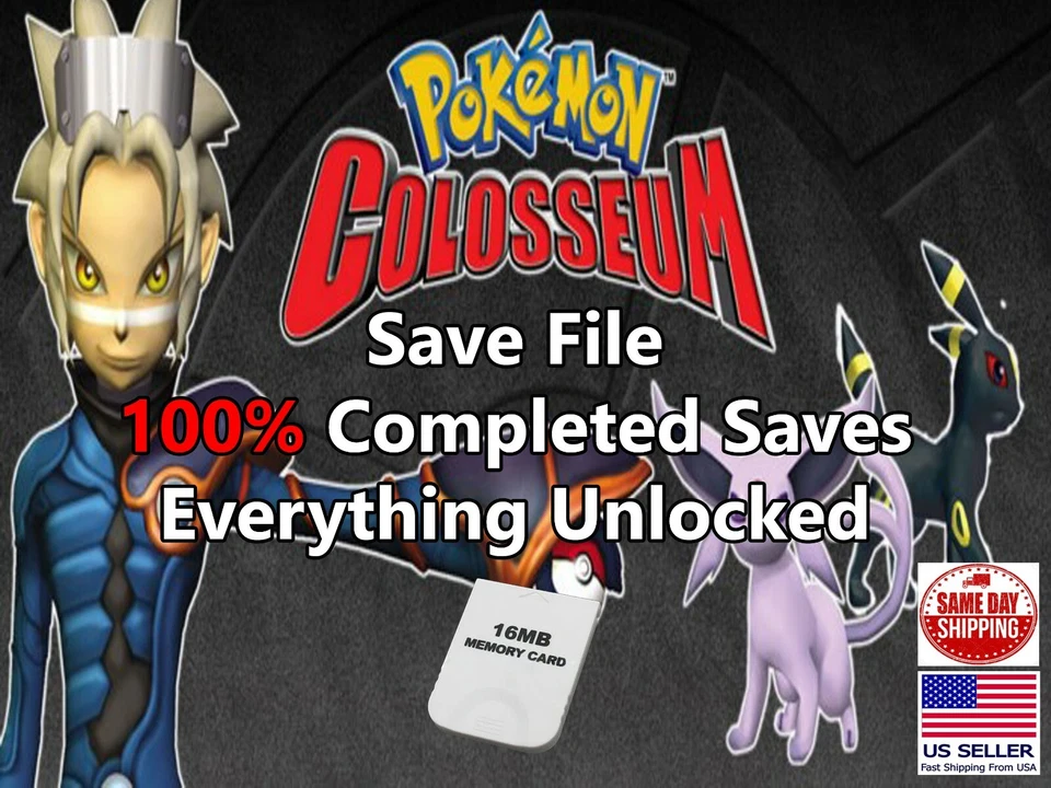 Pokémon Colosseum GameCube Memory Card 100% Everything Unlocked File - Image 1 of 1