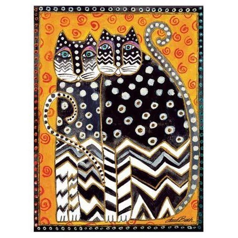 Laurel Burch Canvas Zig Zag Cats 12x16 *RARE* Wall Art Cover
