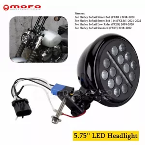 LED Headlight For Harley 2018-2022 Softail FXBBS FXLR FXST Street Bob FXBB Black - Picture 1 of 9