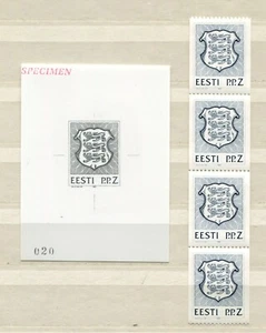 Estonia 1992 027 BLOCK + RARE silver COLOR PROOF ESSAY SPECIMEN MNH - Picture 1 of 2