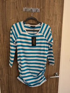 Love Cassy Maternity Wear Stripe T-shirt UK 14 - Picture 1 of 5
