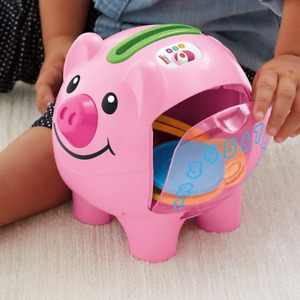 Fisher-Price:Learning Piggy Bank with songs, music, speech For 6Months+ Baby Toy