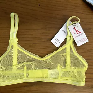 *** Calvin Klein Donna (X-SMALL) Ck One Micro Bralette Sfoderata QF6786-340 MESH - Foto 1 di 8