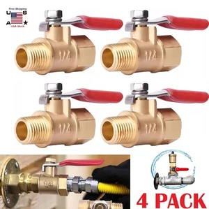 4PCS 1/4" Male Female NPT Brass Ball Valve Water Air Tank Drain Shut Off USA - Picture 1 of 15