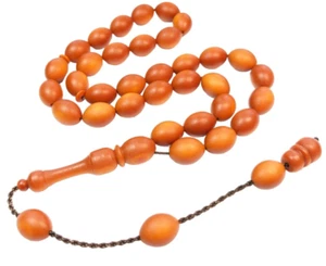 Darkening German Fiber Prayer Beads Oval, Alman Tesbih Misbaha 13x9.5mm 909 - Picture 1 of 11