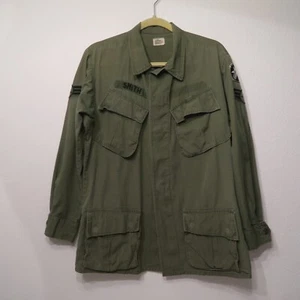 VTG 60s 1968 Vietnam OG 107 Poplin Cotton Rip Stop Jungle Jacket Small Regular S - Picture 1 of 18