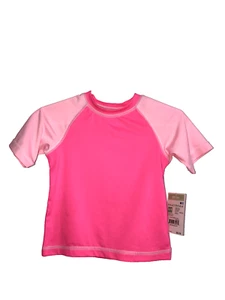 Girls Healthtex Rashguard Swim Shirt UPF 50+, Hot Pink, 6-9 M - Picture 1 of 2