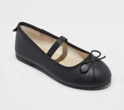Toddler Girls' Nora Slip-On Ballet Flats Black - Cat & Jack - SIZE 5 - Image 1 of 4