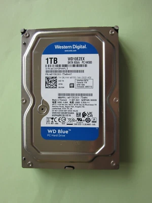 WD Blue Western Digital WD10EZEX-75WN4A1 Hard Drive 1TB 3.5" HDD Oct 2021 WCC6Y - Image 1 of 4