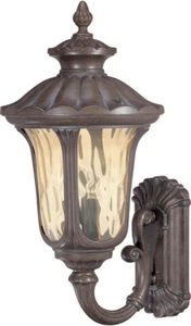 Nuvo Beaumont Fruitwood And Amber Water Glass Outdoor Wall Lantern - Picture 1 of 1