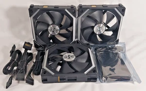 NOWY Lian Li UNI FAN SL-V1 120 RGB 3-pak czarny + kontroler. BEZ PUDEŁKA - Zdjęcie 1 z 5