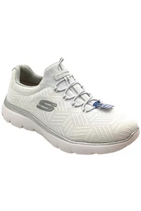 Skechers Women's Summit Artistry Chic Slip On Sneakers White/Silver - Picture 1 of 3