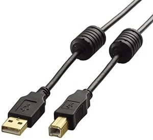 Elecom USB cable 2m video cable USB2.0 A to B with ferrite core F/S w/Tracking# - Picture 1 of 4