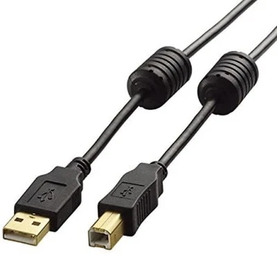 Elecom USB cable 2m video cable USB2.0 A to B with ferrite core F/S w/Tracking# - Image 1 of 4