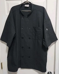 Uncommon Threads Chef Coat Jacket ~ Black Long Sleeve ~ Double Breasted ~ 3XL - Picture 1 of 4