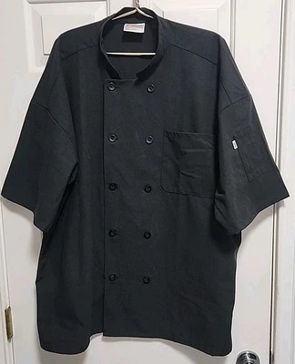 Uncommon Threads Chef Coat Jacket ~ Black Long Sleeve ~ Double Breasted ~ 3XL - Image 1 of 4