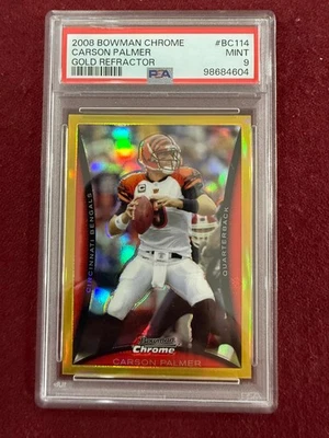 Carson Palmer 2008 Bowman Chrome Gold Refractor 5/50 PSA 9 Mint - Image 1 of 2