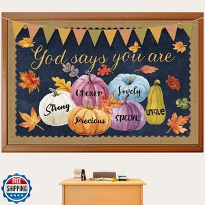 Mooliwe Christian Bulletin Board Decorations Kit Fall Theme Bulletin Board Go - Picture 1 of 5