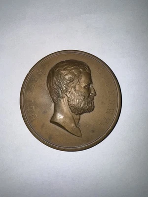 Medalla de bronce de inauguración presidencial Ulysses S. Grant, 3", como nueva en Estados Unidos Foto 1 de 3