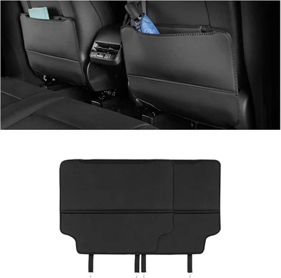 2PCS Car Seat Back Pad Mat Leather Anti-Kick Protector for Mercedes Benz Black - Image 1 of 4