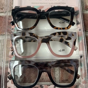 VINCE CAMUTO 3-PK PREMIUM READING GLASSES COLLECTION READERS +2.00 NEW AUTHENTIC - Picture 1 of 11
