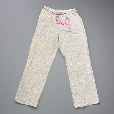 Croft & Barrow Intimates Sleepwear Bottoms Women Size S Gray Pink Dots Pockets - Image 1 of 4