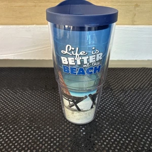Tervis Becher Trinkbecher mit Deckel 24 Unzen " LIFE IS BETTER ON THE BEACH " - Bild 1 von 6