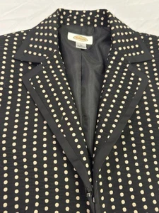 Blazer donna nero bianco a pois talbots tg 12 stile classico poli cotone x - Foto 1 di 14
