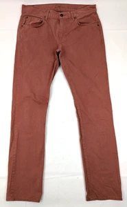 7 For All Mankind Straight Leg Dusty Pink Denim Jeans Men 33 (True 34x32) Cotton - Picture 1 of 13