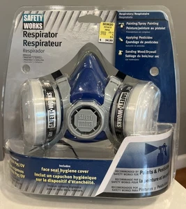 Media máscara respirador Safety Works OSHA NIOSH P95/ov pintura pesticida SWX00318 nuevo - Imagen 1 de 9