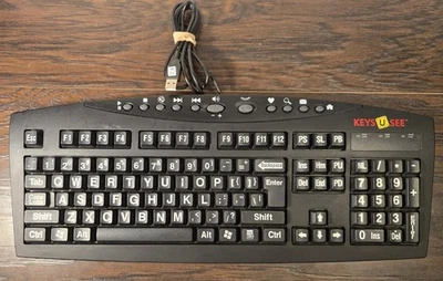 Keys U See Large Print Keyboard - USB Wired YKB-LP-BUSBP2 TESTED&WORKS  - Image 1 of 4