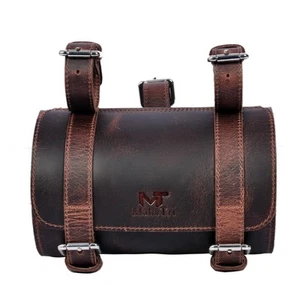 Bolsa de cuero lateral para motocicleta, bolsa de sillín, bolsas de herramientas para bicicleta (Grayson) - Imagen 1 de 11