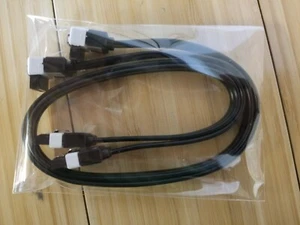 (2) Black 15 in. ASUS SATA 3.0 DATA CABLE 6GB-s (2x) 90° to Straight - US Seller - Picture 1 of 5