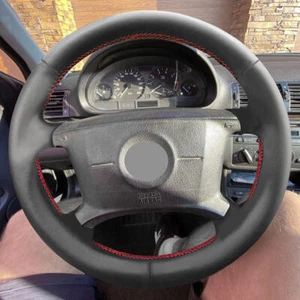 Hand Sewing Steering Wheel Leather Cover Trim For BMW E36 E46 E39 X3 E83 X5 E53 - Foto 1 di 17