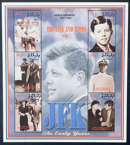 MALDIVES JOHN F KENNEDY THE LIFE & TIMES OF JFK STAMPS SHEET MNH 35TH PRESIDENT - Picture 1 of 1